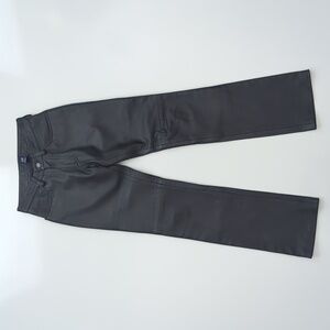 GAP Genuine Leather Pants Lined Bootcut Mid Rise Y2K Biker Grunge Black size 1
